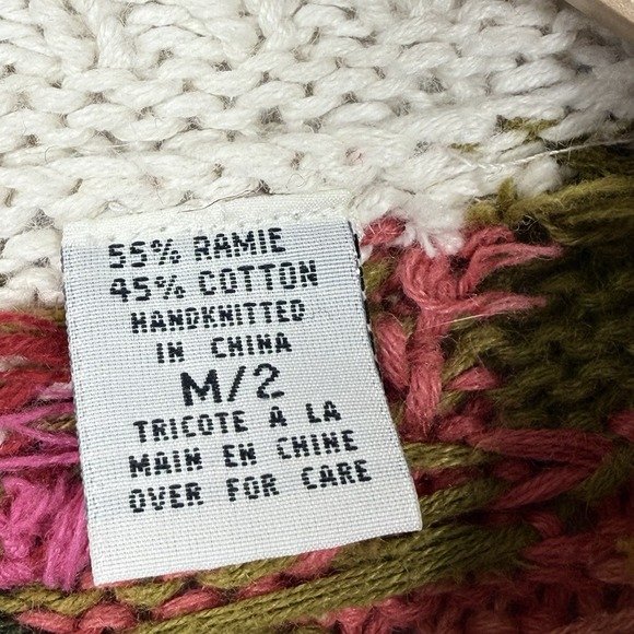 Vintage Express Handknitted Floral Sweater M/Ramie Corton 80's 90's Cottagecore - Picture 5 of 9